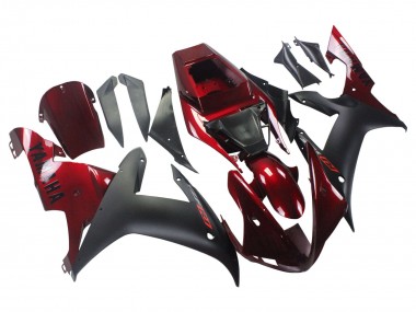 Kits Carenado Moto Yamaha YZF 1000 R1 2002-2003 - Rojo Negro Mate