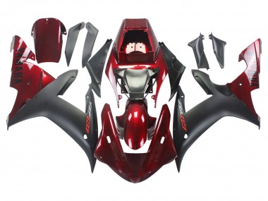 Kits Carenado Moto Yamaha YZF 1000 R1 2002-2003 - Rojo Negro Mate