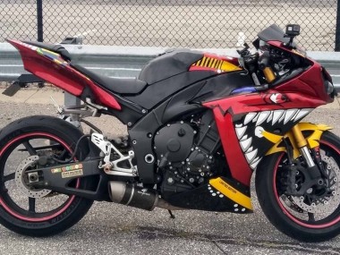 Carenados Moto Yamaha YZF 1000 R1 2009-2011 - Rojo Amarillo Negro Tiburón 46