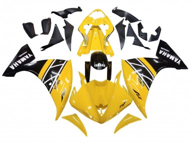 Kits Carenado Moto Yamaha YZF 1000 R1 2009-2011 - Amarillo Blanco Negro Raya