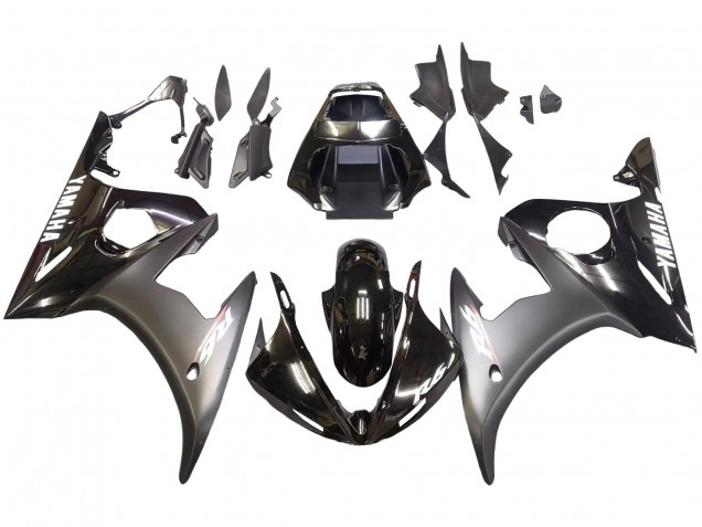 Carenados Moto Yamaha YZF R6 2003-2004 - Negro Brillante Negro Mate Blanco Calcomanías