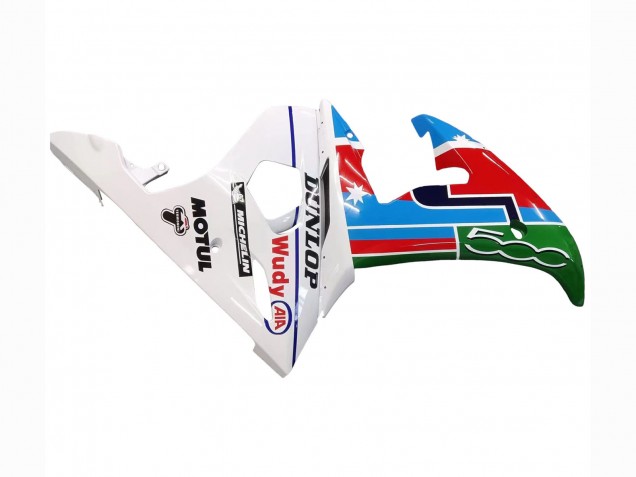 Carenados Moto Yamaha YZF R6 2003-2004 - Blanco Azul Verde Rojo Kastinee Dunlop Motul