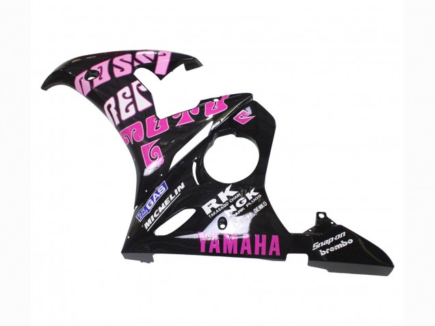 Carenados Moto Yamaha YZF R6S 2006-2009 - Amarillo Rosa Negro Brillante Rossi Repsol 46