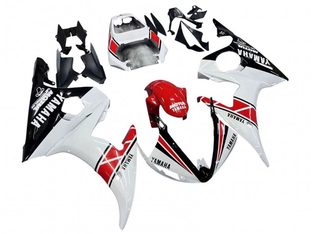 Carenados Moto Yamaha YZF R6 2003-2004 - Blanco Rojo Negro Brillante Motul