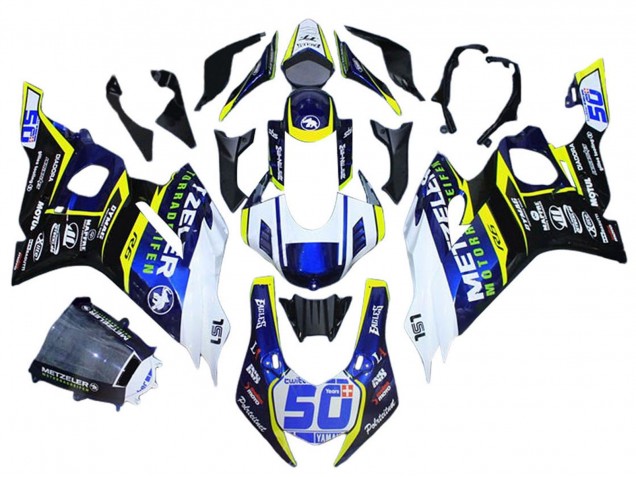Carenados Moto Yamaha YZF 600 R6 2017-2023 - Blanco Amarillo Azul