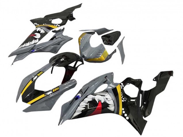 Carenados Moto Yamaha YZF 600 R6 2017-2023 - Gris Amarillo Negro Brillante Tiburón