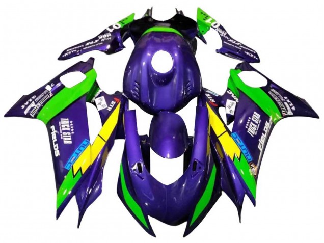 Carenados Moto Yamaha YZF 600 R6 2017-2023 - Verde Púrpura Amarillo Negro Trick Star