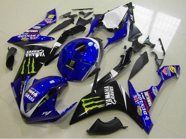 Carenados Moto Yamaha YZF R1 2007-2008 - Blanco Azul Negro Verde Monstruo