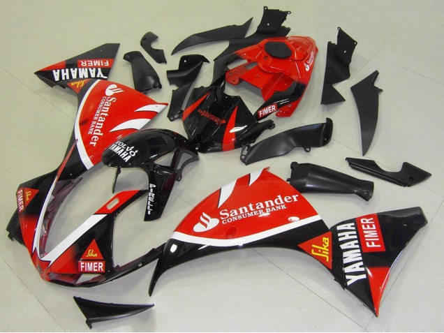 Carenados Moto Yamaha YZF R1 2009-2011 - Rojo Negro Blanco Santander Fimer
