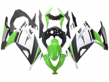 Carenados Moto Kawasaki EX300 2013-2024 - Verde Blanco Negro Negro Mate