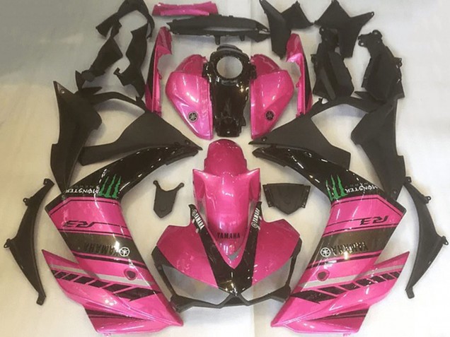 Carenados Moto Yamaha YZF R3 2015-2018 - Rosa Negro Verde Monstruo