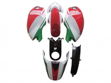 Carenados Moto Ducati Monster 696 796 1100 1100S 2008-2012 - Blanco Rojo Verde