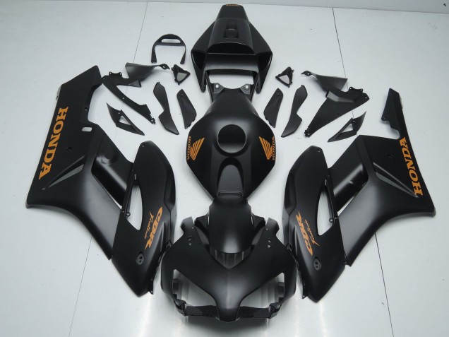 Carenados Moto Honda CBR1000RR 2004-2005 - Negro Mate Naranja Calcomanías
