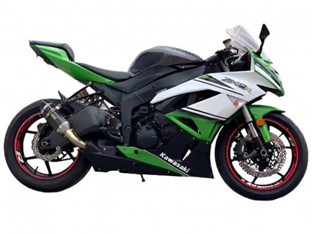 Carenados Moto Kawasaki ZX6R 2009-2012 - Blanco Verde Negro