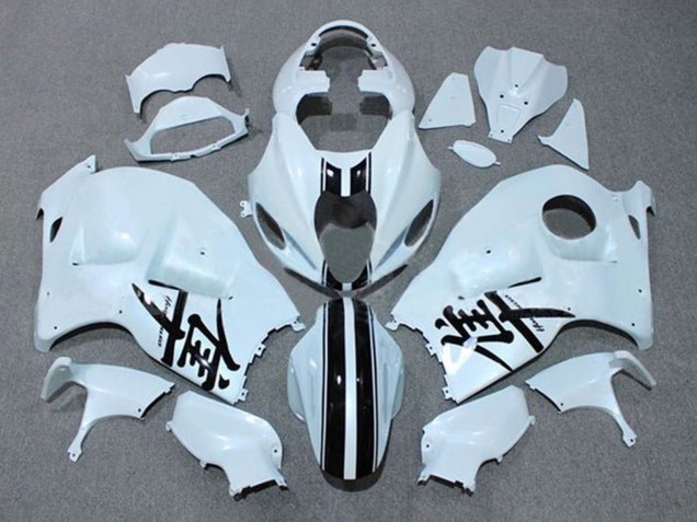 Carenados Moto Suzuki GSXR 1300 Hayabusa 1996-2007 - Blanco Negro Raya