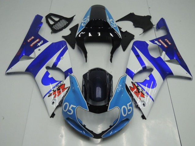 Carenados Moto Suzuki GSXR1000 2000-2002 - Azul Blanco Negro Brillante Azul Claro 05