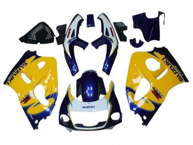 Carenados Moto Suzuki GSXR 600 / GSXR 750 1996-2000 - Amarillo Azul Tribal
