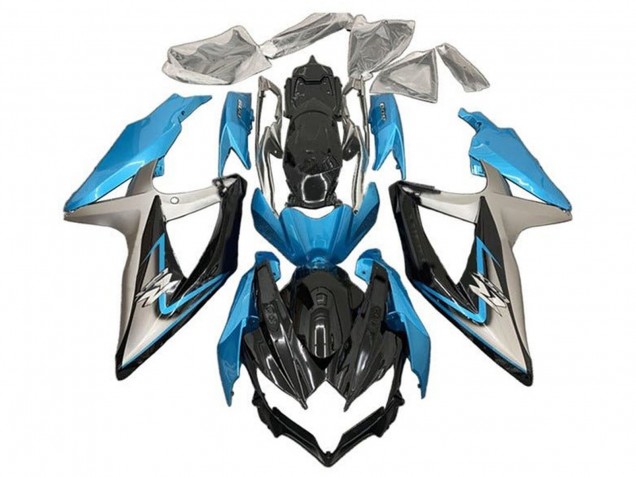 Carenados Moto Suzuki GSXR 600 / GSXR 750 2008-2010 - Azul Claro Plata Negro Brillante