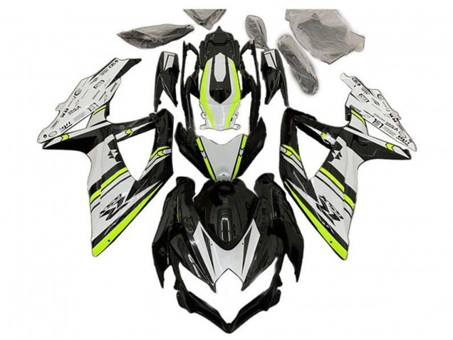 Carenados Moto Suzuki GSXR 600 / GSXR 750 2008-2010 - Blanco Verde Negro Brillante