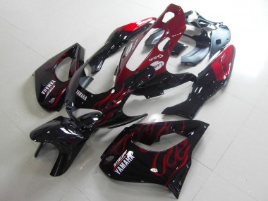 Carenados Moto Yamaha YZF 1000R Thunderace 1997-2007 - Negro Blanco Rojo Llama