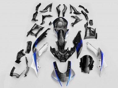 Carenados Moto Yamaha YZF R3/R25 2019-2021 - Blanco Azul Negro Falsificado FibraCarbono Estilo