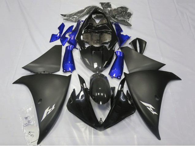 Carenados Moto Yamaha YZF 1000 R1 2009-2011 - Negro Brillante Negro Mate Azul