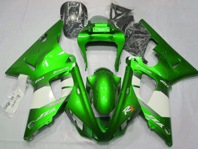 Carenados Moto Yamaha YZF 1000 R1 2000-2001 - Verde Blanco Plata