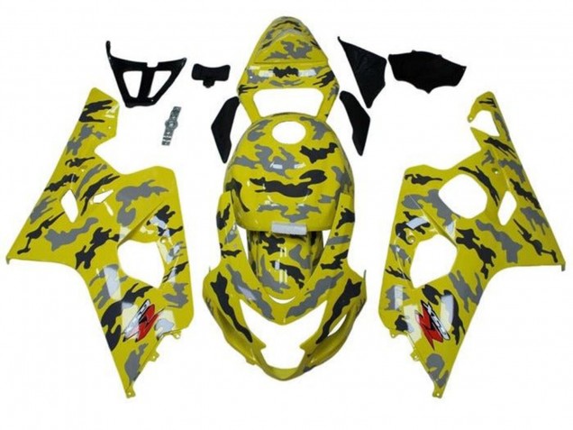 Carenados Moto Suzuki GSXR 600 / GSXR 750 2004-2005 - Amarillo Negro Gris Camouflage