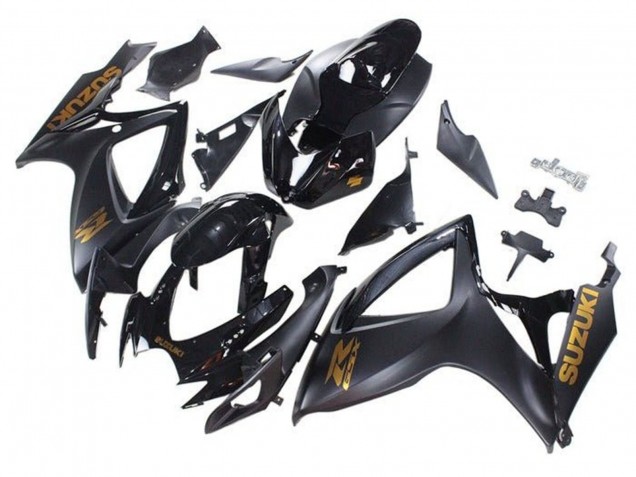 Carenados Moto Suzuki GSXR 600 / GSXR 750 2006-2007 - Negro Mate Negro Brillante Oro