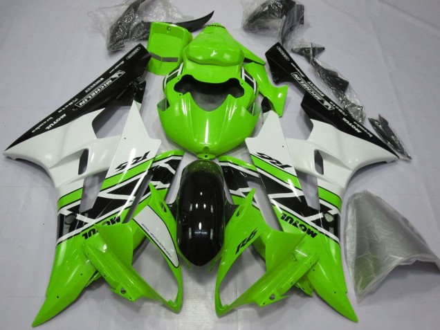 Carenados Moto Yamaha YZF R6 2006-2007 - Verde Blanco Negro Brillante