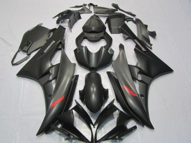Carenados Moto Yamaha YZF R6 2006-2007 - Negro Mate Rojo Calcomanías