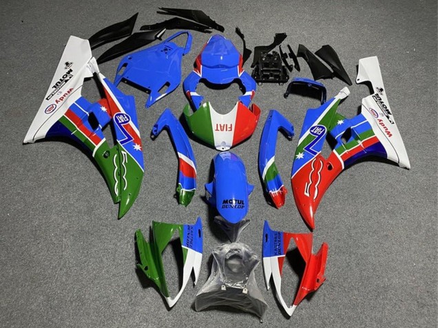 Carenados Moto Yamaha YZF R6 2008-2016 - Blanco Azul Verde Rojo Fiat Dunlop Motul Michelin