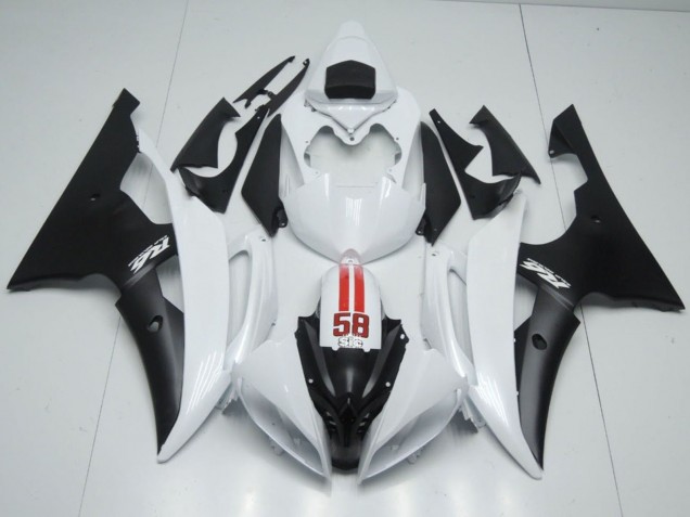 Carenados Moto Yamaha YZF R6 2008-2016 - Blanco Rojo Negro Mate 58