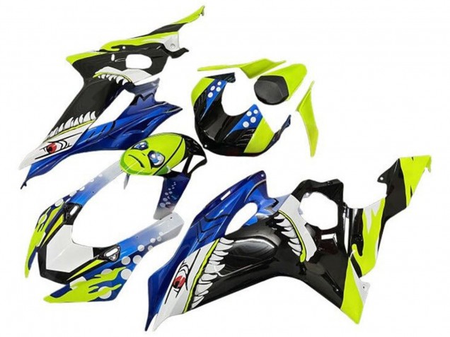 Carenados Moto Yamaha YZF R6 2017-2023 - Neon Amarillo Azul Tiburón