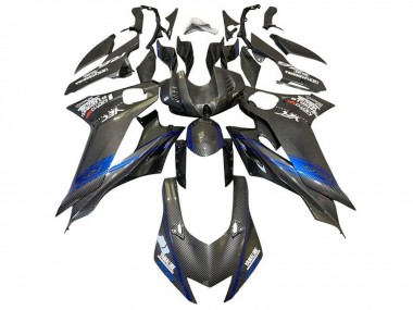 Carenados Moto Yamaha YZF R6 2017-2023 - Azul Negro Falso FibraCarbono
