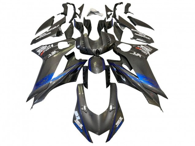Carenados Moto Yamaha YZF R6 2017-2023 - Azul Negro Falso FibraCarbono