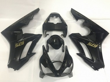 Carenados Moto Triumph Daytona 675 Triple 2009-2012 - Negro Brillante Oro Calcomanías