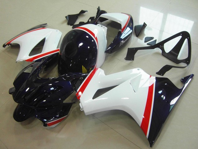 Carenado Moto Honda VFR 800 2002-2013 - Blanco Rojo Azul Oscuro