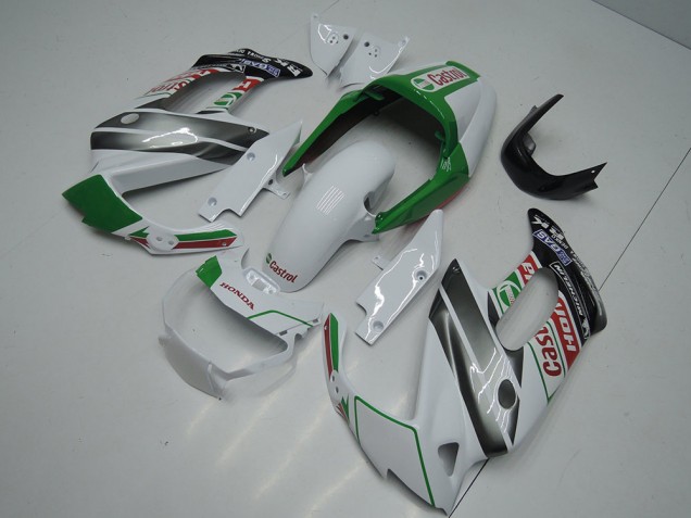 Carenados Moto Honda VTR1000F 1997-2005 - Blanco Verde Negro Brillante Castrol