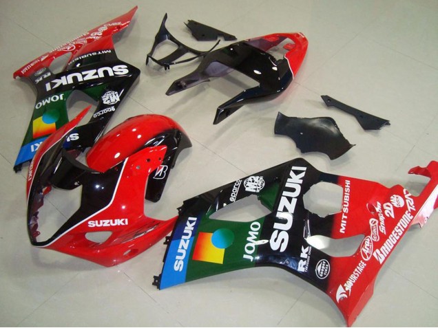 Carenados Moto Suzuki GSXR 1000 2003-2004 - Rojo Negro Azul Verde JOMO Pepephone