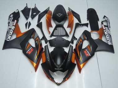 Carenado Moto Suzuki GSXR 1000 2005-2006 - Negro Mate Naranja