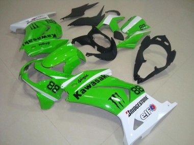 Carenados Moto Kawasaki ZX250R 2008-2012 - Blanco Verde Negro Monstruo 88