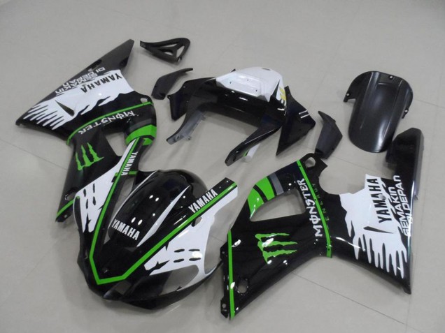Carenados Moto Yamaha YZF R1 2000-2001 - Blanco Negro Verde Monstruo