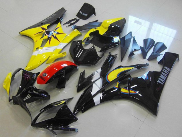 Carenados Moto Yamaha YZF R6 2006-2007 - Amarillo Blanco Rojo Negro Brillante