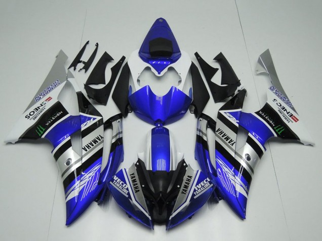 Carenados Moto Yamaha YZF R6 2008-2016 - Blanco Azul Plata Negro Monstruo ENEOS Yamalube Semakin Didepan