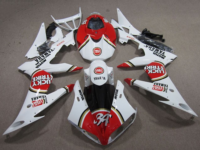 Carenados Moto Yamaha YZF R6 2008-2016 - Blanco Rojo Lucky Strike