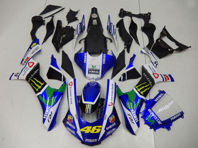 Carenados Moto Yamaha YZF R1 2015-2019 - Blanco Azul Negro Verde ENEOS MoviStar Monstruo 46