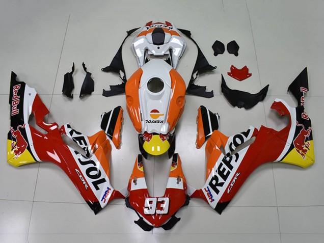 Carenados Moto Honda CBR1000RR 2017-2023 - Naranja Blanco Rojo Negro Brillante Repsol Rojo Bull 93