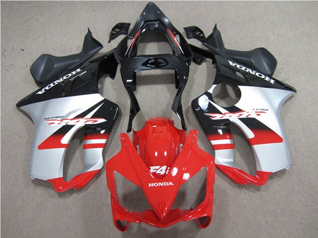 Carenados Moto Honda CBR600 F4i 2001-2003 - Plata Rojo Negro Brillante