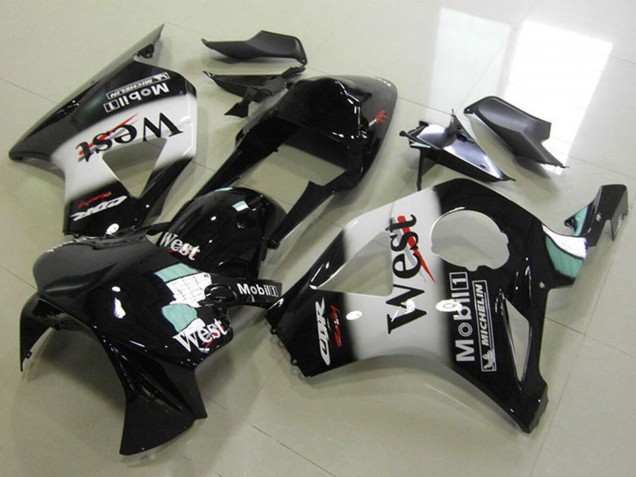 Carenados Moto Honda CBR900RR 954 2002-2003 - Negro Brillante Blanco West